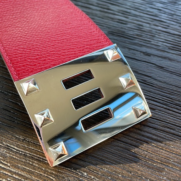 HERMÈS Kelly Dog Extreme - Red leather with Palladium hardware - Size Small - Picture 5 of 8